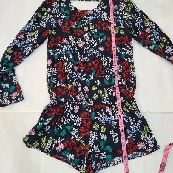 Beach Riot Chulo Long Sleeve Romper Black Floral Open Back‎ Womens Size Small - Picture 9 of 11
